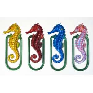   Handpainted Assorted Seahorse Bookmark (Set of 12): Office Products