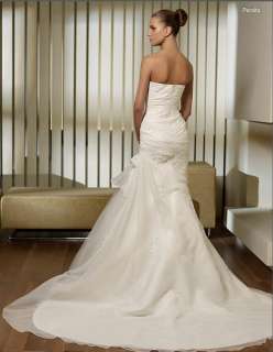   Appliqued Wedding Dress Bridal Gown Drop Waist Free Size NEW  