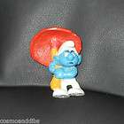 VINTAGE SMURF MINIATURE FIGURES UMBRELLA SMURF RED MUSHROOM VARIANT