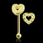 10K SOLID GOLD nose bone pin stud ring Rings Heart  
