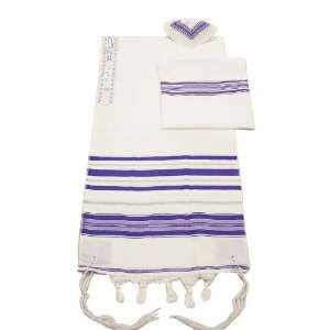   Tallit Set   Purple / Silver, Talit Size 13 x 64 