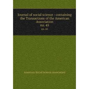  Journal of social science : containing the Transactions of 