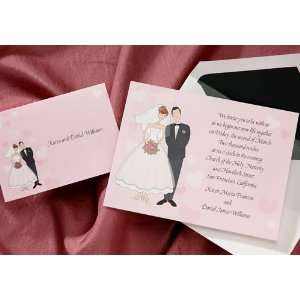  Bride and Groom Light Pink Wedding Invitations: Home 