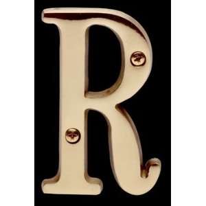  House Numbers Bright Solid Brass, R, 3 high: Home 