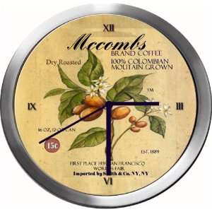  MCCOMBS 14 Inch Coffee Metal Clock Quartz Movement 