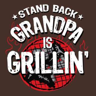 Grandpa Apron T Shirt Stand Back Grandpa is Grillin New  