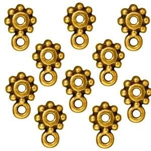  Antiqued 22K Gold Plated Pewter Beaded Loop Heishe Beads 