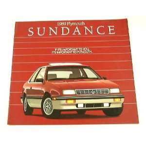  1989 89 Plymouth SUNDANCE BROCHURE Deluxe Turbo RS 