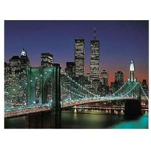  New York City Brooklyn Bridge at Night Puzzle by Raven 