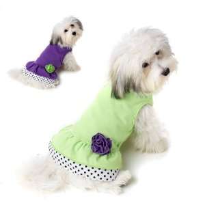    Petrageous Polka Dot Ruffle Dog Dress M Purple: Pet Supplies