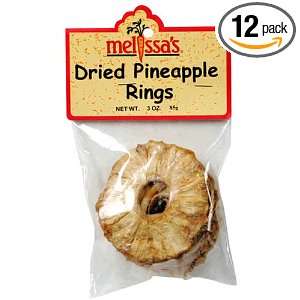 Melissas Dried Pineapple Rings, 3 Ounce: Grocery & Gourmet Food