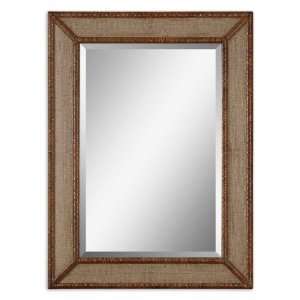  Uttermost 45.5 Mena Mirror Burlap Overlay With Wrapped 