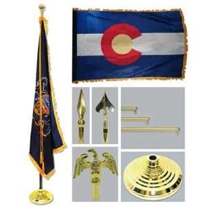  Colorado 4ft x 6ft Flag, Telescoping Flagpole, Base, and 