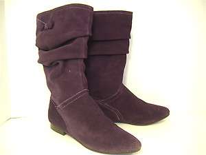 SWANKY WHITE MOUNTAIN Eggplant Purple Slouchy Suede Boots 6.5  