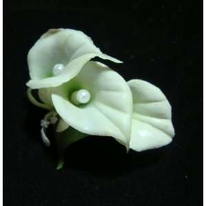    NEW Small White Calla Lily Hair Flower Clip, Limited.: Beauty