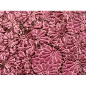  3x3 Inch Red Wine Raised Flower Embossed Patina Copper 