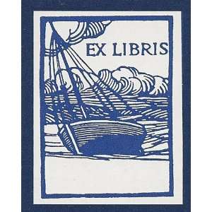  saturn press letterpress sailboat bookplate set of 20 