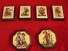 LOT OF 6 Solid WOOD HUMMEL HANGING PICTURES BOY GIRL