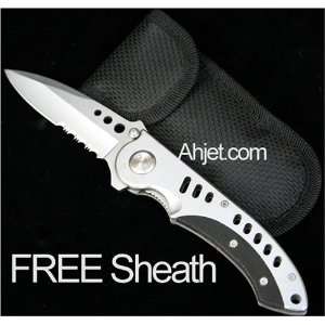  440 Folding Stainless Tactical Serrated Pocket Knife KG009 