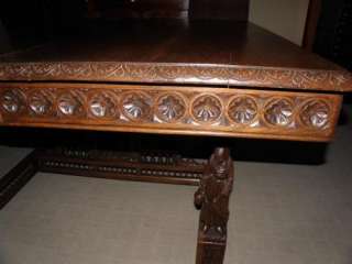 French Breton Dining Table Very Special Carved Model 19th Century 