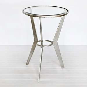  Worlds Away Wilma S Silver Leafed Retro Round Side Table 