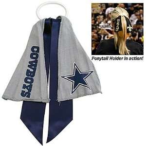  Dallas Cowboys Ponytail Holder Hair Tie Ribbon: Sports 