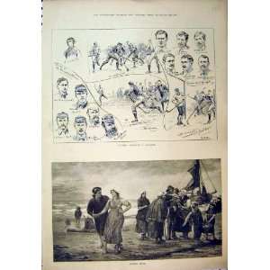 1889 Hockey Sport Match Surbiton Molesey Men Fishing