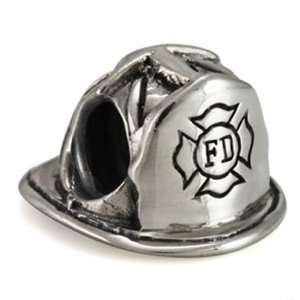    Ohm Sterling Silver Firefighter Hat Bead Charm Ohm Jewelry