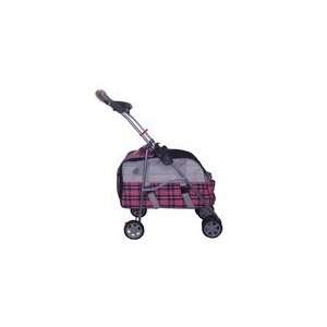  Pink Plaid Pet Stroller/Carrier/Car Seat: Pet Supplies