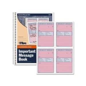  Tops Important Phone Message Book   White   TOP4009 