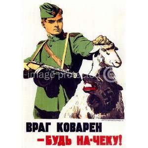   This Crafty Enemy Russian WWii Propaganda Poster: Home & Kitchen