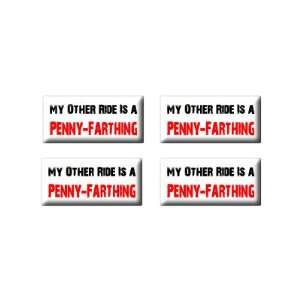   Vehicle Car Is A Penny Farthing 3D Domed Set of 4 Stickers: Automotive