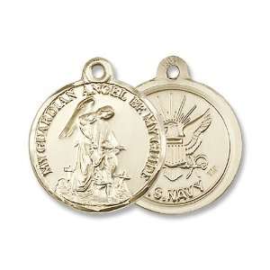  14kt Gold Guardain Angel Military US Navy Armed Forces 