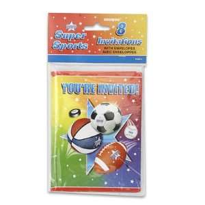  Super Sports Party Invitation Cards 8ct: Toys & Games
