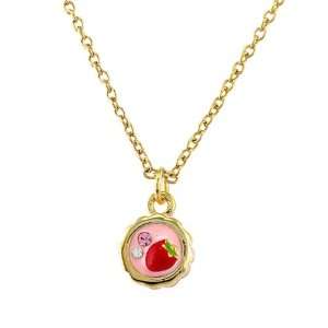 Perfect Gift   High Quality Glistering Strawberry Cake Pendant with 