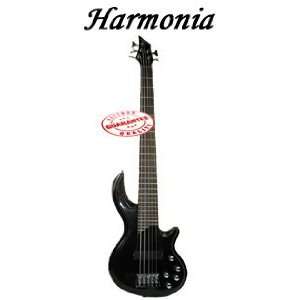  HARMONIA 5 STRING ELECTRIC BASS BLACK AB TB904 BK: Musical 