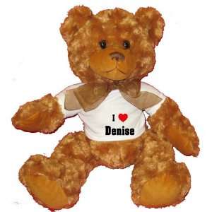   Love/Heart Denise Plush Teddy Bear with WHITE T Shirt: Toys & Games