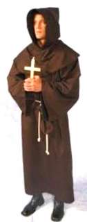 Costumes! Dlx Renaissance or Medieval Monk, Priest or Friar Robe Black 