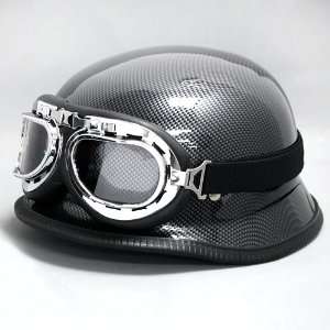  Fiber Look DOT Approved German Style Half Helmet ( Adult L ) & WWII 