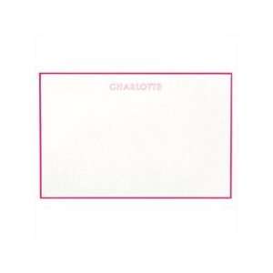  Raspberry Hand Bordered Pearl White Correspondence Cards 