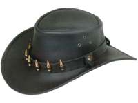 Hunter Bullet Band Oiled Leather Hat by Jacaru BLACK XL  