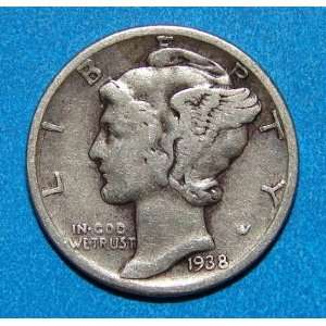  1938 Mercury Silver Dime F Condition: Everything Else