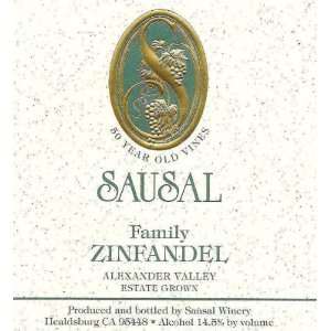  2008 Sausal Winery Family Zinfandel 750ml Grocery 