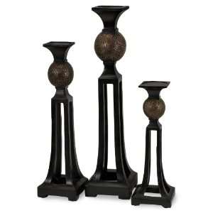  Bronze Finish Tall Candle Holders Collection   Set of 3 