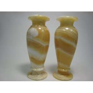  Pair of Alabaster Vases: Home & Kitchen