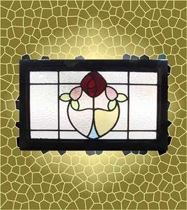 Antique Stained Glass Window Six color Fancy Ruby Macintosh Rose 