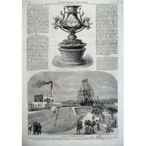   1867 Cup Army Yokohama Dry Dock Suez Sailing Ships Art