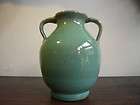 Vintage Cornelison Bybee Green 2 handled KY Art Pottery Vase, 7