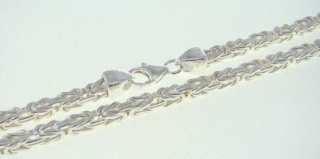 Sterling Silver 925 Square Byzantine Chain 33 4mm  