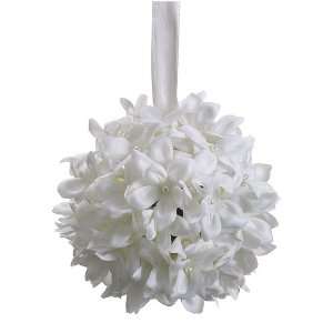  Faux 6 Stephanotis Kissing Ball White (Pack of 12): Patio 